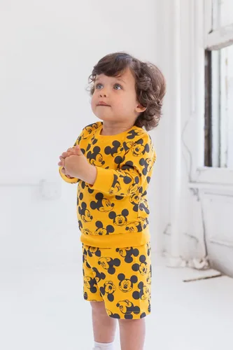 Vista 3 de Disney Mickey Mouse Winnie the Pooh Lion King Toy Story Jack Skellington - Sudadera y pantalones cortos de felpa francesa para recién nacidos a