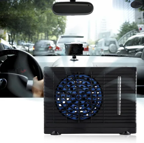 Vista 2 de Enfriador de aire portátil de 12 V, mini enfriador de aire móvil, ventilador de refrigeración por agua evaporativo para automóvil, camión, caravana