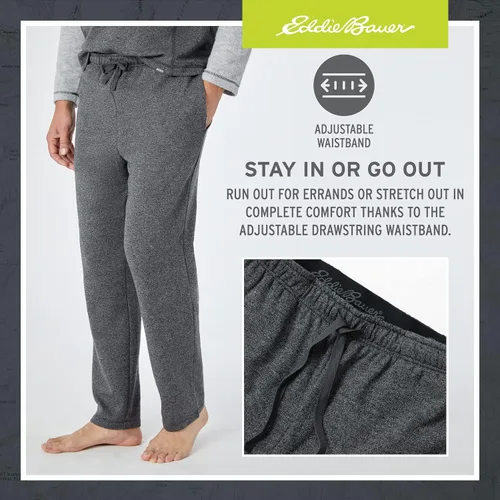 Vista 5 de Eddie Bauer Conjunto de pijama para hombre, cómodo conjunto de camisa raglán y pantalones