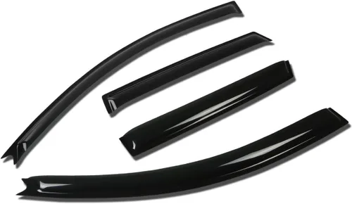 Vista 16 de Auto Dynasty 4 unidades de protector de lluvia para ventana con cinta adhesiva compatible con Mazda 3 2004-2009, acrílico