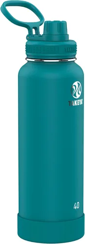 Vista 23 de Takeya Actives Botella de Agua con Tapa de Boquilla, Botella con Doble Aislamiento de Acero Inoxidable, Apta para Lavavajillas y Sin BPA, Botella