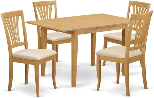 Vista 15 de East West Furniture NOAV3-BLK-LC - Juego de comedor de 3 piezas para espacios pequeños, contiene una mesa de comedor rectangular con hoja