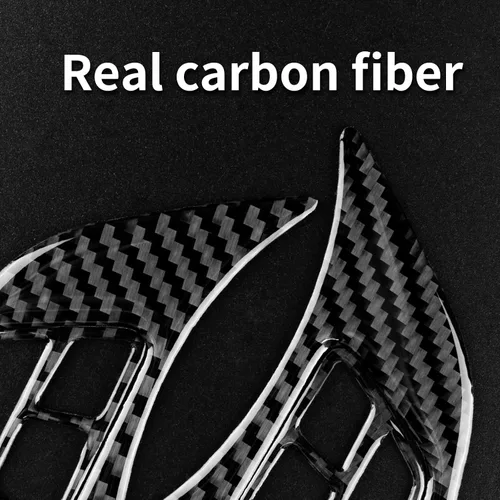 Vista 7 de Cubierta de fibra de carbono, para BMW, marco de botón de volante de automóvil para BMW Serie 1 E81 E82 E87 E88 2008 2009 2010 2011 2012 2013, negro