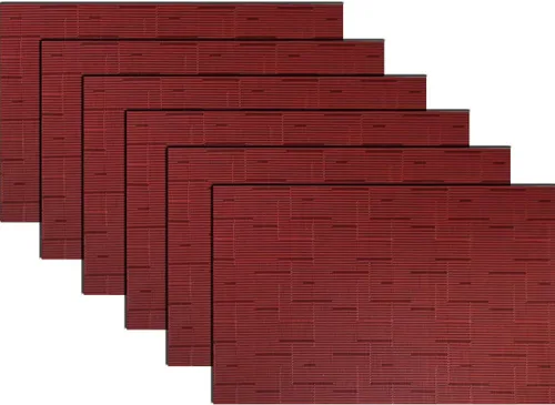 Vista 110 de PIGCHCY Camino de mesa de 72 pulgadas, centro de mesa, juego de manteles individuales de vinilo tejido resistente al calor lavables (champán)