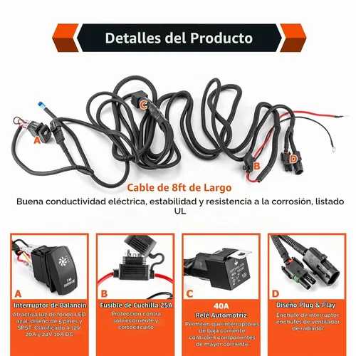 Vista 4 de WeiSen - Kit de arnés de cableado de anulación de ventilador de refrigeración de 160 W, apto para UTV ATV todoterreno