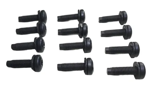 Vista 3 de 12 tornillos Torx para marco de parabrisas y bisagra Compatible con Jeep Wrangler JK 2007 a 2018 Estilo OEM con arandela de nailon correcta