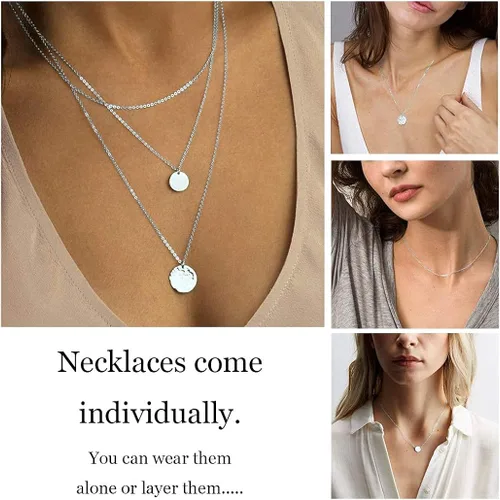 Vista 5 de Collares delicados para mujer, collares en capas, collar de gargantilla chapado en oro, joyería para mujer