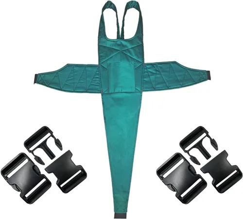 Vista 2 de Cinturón de seguridad para silla de ruedas: correas dobles ajustables para silla de ruedas, cinturón de hebilla cruzada para mayor seguridad, evita