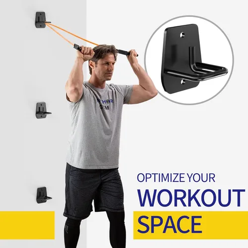 Vista 7 de RCHYFEED Anclaje de banda de resistencia para montaje en pared, 3 ganchos de anclaje de entrenamiento para bandas de resistencia, accesorios