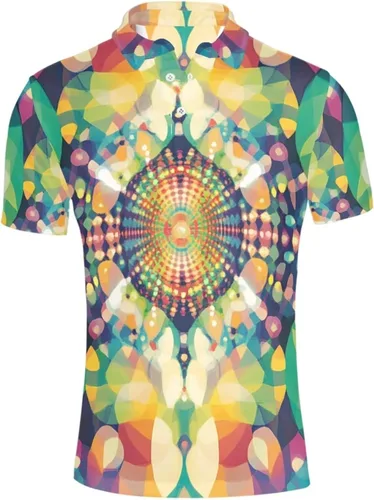 Vista 3 de HUGS IDEA Novedoso verano colorido de los hombres de manga corta de la blusa de la camisa camisetas tops camisetas