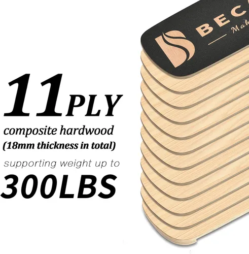 Vista 5 de Tabla de equilibrio con tapones ajustables de madera - 3 opciones de distancia diferentes - Equipo de ejercicio de equilibrio para trabajo
