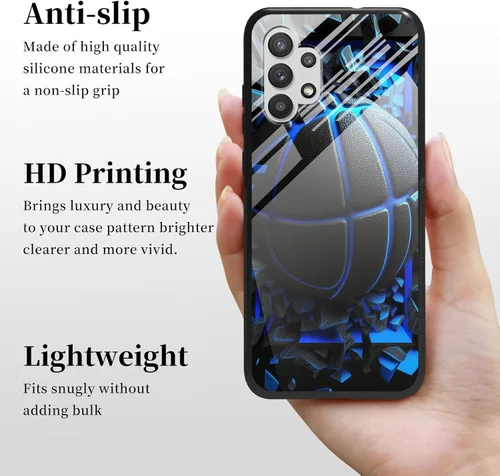 Vista 4 de Funda para Samsung Galaxy A32 5G agarre de teléfono con soporte extensible soporte soporte soporte, TPU suave parachoques a prueba de golpes