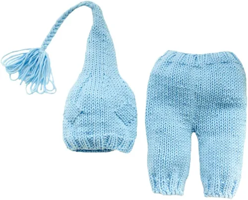 Vista 3 de CUTEBBPHOTO Trajes de fotografía para recién nacidos para niño y niña sesión de fotos de ganchillo accesorios de moda de punto