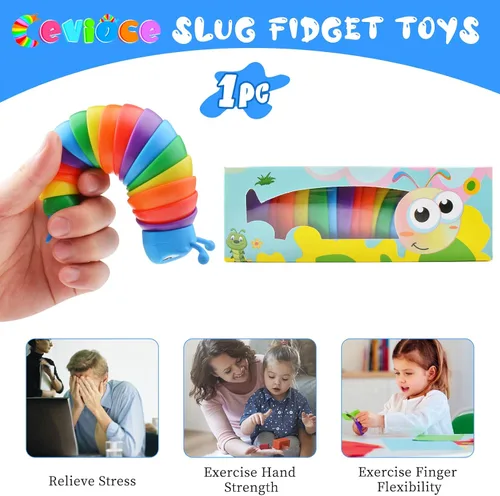 Vista 6 de Cevioce Juguete Fidget de Babosa, Juguetes Fidget de Babosa Sensorial para Niños y Adultos, 1 PC Juguetes Sensoriales para Autismo para Niños