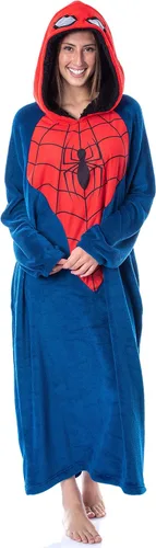 Vista 5 de INTIMO Marvel - Disfraz de Spider-Man con capucha y logotipo de Spider-Man para hombre y mujer, Azul