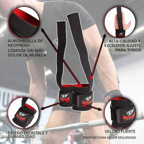 Vista 3 de Correas de Levantamiento Premium, Correas de Muñeca para Gimnasio, Correas de Muñeca para Levantamiento de Pesas, Correas de Gimnasio