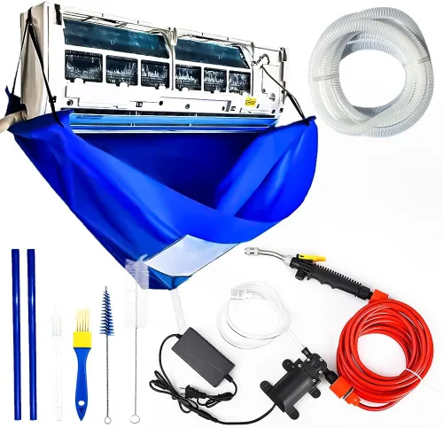 Vista 8 de Bolsa de limpieza de aire acondicionado con varillas de soporte, kit de cubierta mini dividida, cubierta de limpieza de aire acondicionado