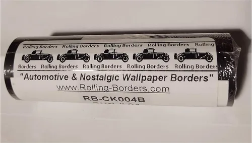 Vista 2 de Papel pintado con bandera a cuadros con borde de 4.5 pulgadas (borde negro)
