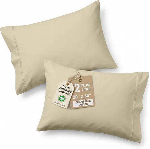 Vista 28 de Lane Linen - Juego de 2 fundas de almohada, 100% algodón orgánico, tamaño estándar, suaves, color blanco (20 x 26 pulgadas)