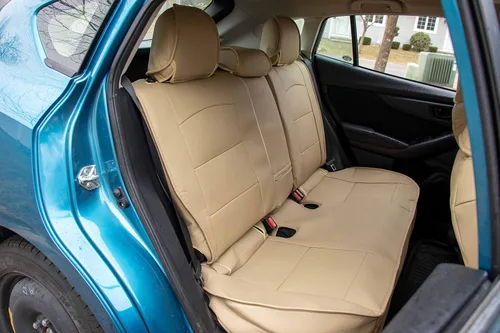 Vista 6 de OASIS AUTO Z Fundas de Asiento de Cuero de Ajuste Personalizado para Impreza y Crosstrek 2012-2022 (12-16 Impreza y 13-17 Crosstrek, TAN)