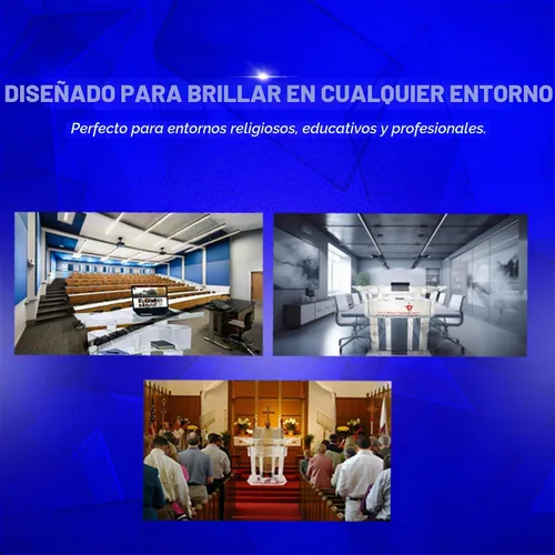 Vista 5 de Kingdom Atril acrílico o podio con base de 6 columnas y un estante central ancho con mucho espacio para tus necesidades de presentación