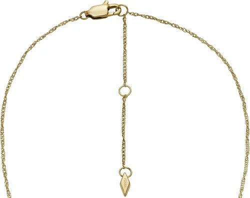 Vista 4 de Fossil - Collar con colgante de acero inoxidable en tono dorado para mujer