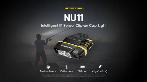 Vista 3 de Nitecore NU11 - Luz y faro frontal con clip, 150 lúmenes de brillo, USB-C recargable, 90 grados ajustable para pesca, campamento y trabajo