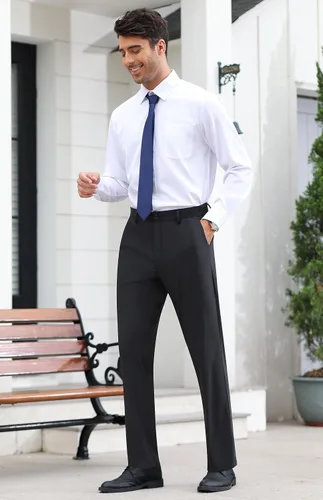 Vista 5 de Lion Nardo Mens Stretch Dress Pants Slim Fit Dress Pants for Men Expandable Waist Casual Dress Pants Athletic Golf Pants