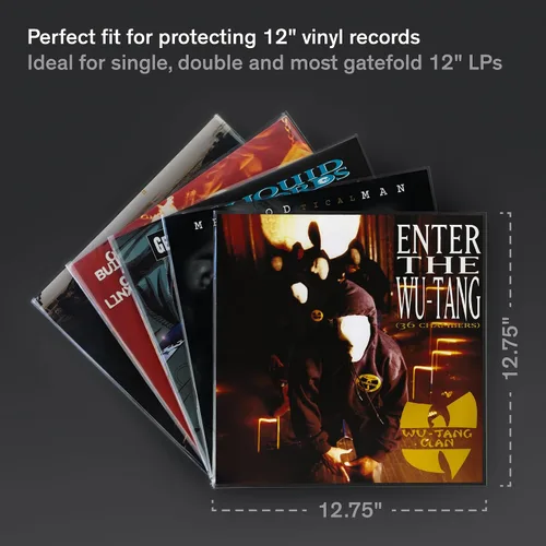 Vista 3 de Boundless Audio Fundas para discos de vinilo - 50 fundas exteriores premium para discos de vinilo - 32,39 cm x 32,39 cm, resistentes, de 3 mil