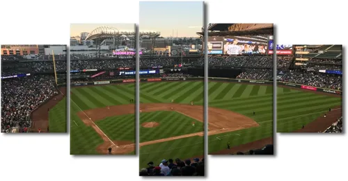 Vista 101 de Arte para pared, lienzo para estadio deportivo, arte para pared, diseño de campo de Wrigley en Chicago, pinturas de Chicago, impresiones sobre