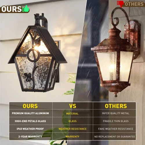 Vista 5 de Faroles rústicos de pared para exteriores, aplique de pared exterior, estilo de diseñador, accesorios de iluminación al aire libre para el hogar