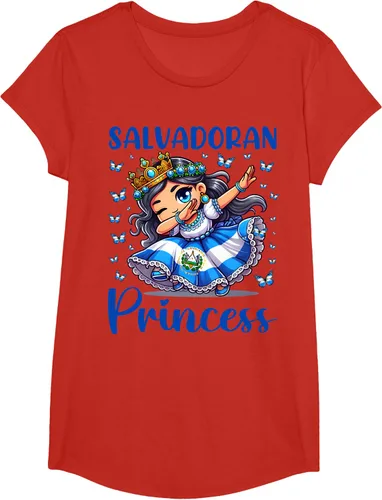 Vista 17 de Camiseta de princesa salvadoreña dabbing para niñas y niños