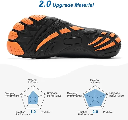Vista 5 de HIITAVE - Zapatos acuáticos y con sensación de pies descalzos para hombre, calcetines acuáticos de secado rápido para deportes al aire libre