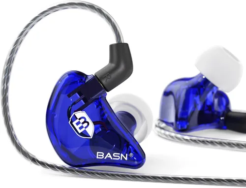 Vista 9 de BASN Bsinger PRO Monitores intrauditivos híbridos dinámicos controladores duales Dos cables MMCX desmontables Músicos Auriculares intrauditivos Negro