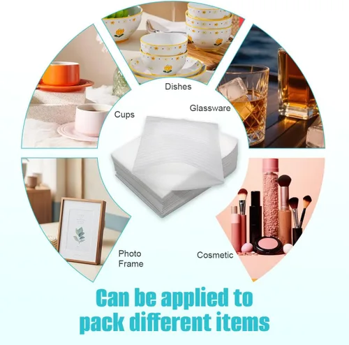 Vista 7 de Vipolish 100 bolsas de espuma de polietileno blanco de 3.9 x 5.9 pulgadas para embalar artículos frágiles
