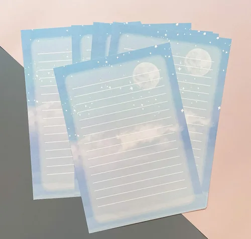 Vista 7 de Juego de papel de papelería y sobres, 40 papeles de papelería forrados para escribir cartas y 20 sobres a juego, papeles de escritura de letras