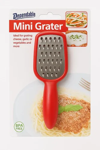 Vista 4 de Dependable Industries - Mini rallador de acero inoxidable con mango sin BPA – Queso de 5 pulgadas, ajo, nuez moscada, chocolate, cítricos Zester