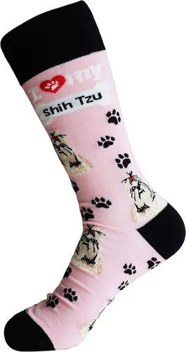 Vista 5 de Sock Society I Love Dogs - Calcetines divertidos unisex para hombres y mujeres, diseño casual, paquete de 3