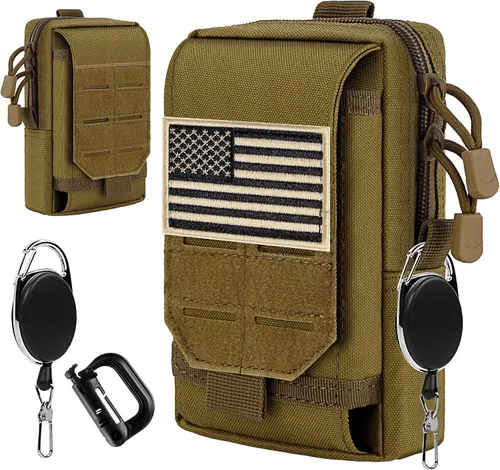 Vista 12 de Funda táctica multiusos Molle para cinturón de teléfono celular, funda para iPhone 14 Plus, iPhone 14 Pro Max, iPhone 13 Pro Max, iPhone 12 y iPhone