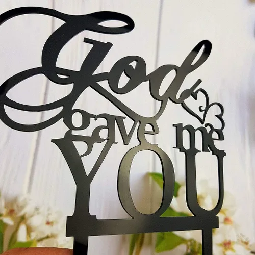 Vista 5 de Decoración para tartas de boda God Gave Me You (negro)
