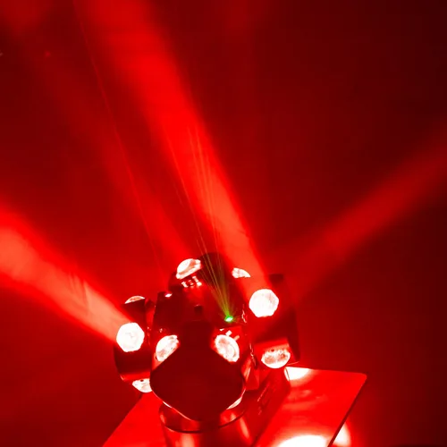 Vista 13 de Luz de cabeza móvil para DJ con haz giratorio, luz de escenario, activada por sonido, DMX512, perfecta para DJ, KTV, discoteca, fiesta, boda