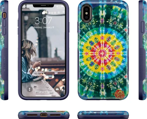 Vista 81 de Casely Funda para iPhone Xs Max Funda con estampado de festival (solo buenas vibraciones)