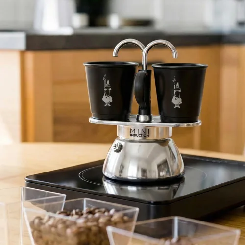 Vista 5 de Bialetti Mini Express Cafetera de inducción, aluminio, negro, 2 tazas