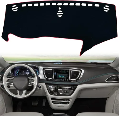 Vista 7 de Cubierta de tapete para salpicadero, consola central interior personalizada compatible con Chrysler Pacifica Minivan 2017, 2018, 2019, 2020, 2021