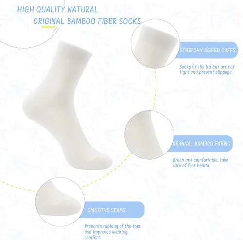 Vista 2 de BAMSOFT Calcetines suaves hasta el tobillo, calcetines finos de bambú originales para mujer, 4 pares