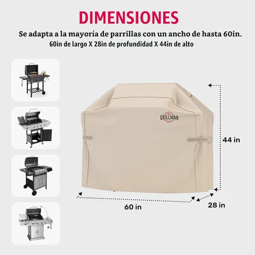 Vista 3 de Grillman - Cubierta impermeable para parrilla de barbacoa para parrillas al