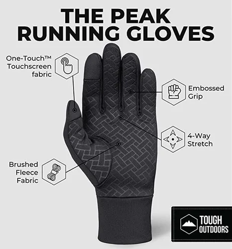 Vista 4 de Guantes de exteriores para pantalla táctil Guantes térmicos diseñados para correr, esquí, snowboard, ciclismo y enviar mensajes Mezcla de 90% nailon