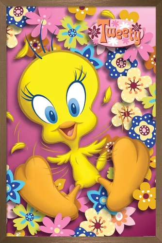 Vista 16 de Trends International Looney Tunes - Póster de pared de Tweety Bird de poder, 14.725 x 22.375 pulgadas, versión enmarcada de madera de granero