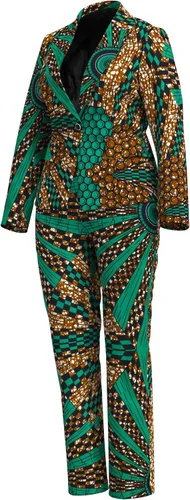 Vista 4 de XIAOHUAGUA Trajes africanos para mujer, conjunto de 2 piezas con estampado de Ankara Fs1496