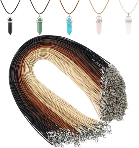 Vista 13 de Tudomro - 100 unidades de collar de cuero a granel para joyas, básico, 20 pulgadas